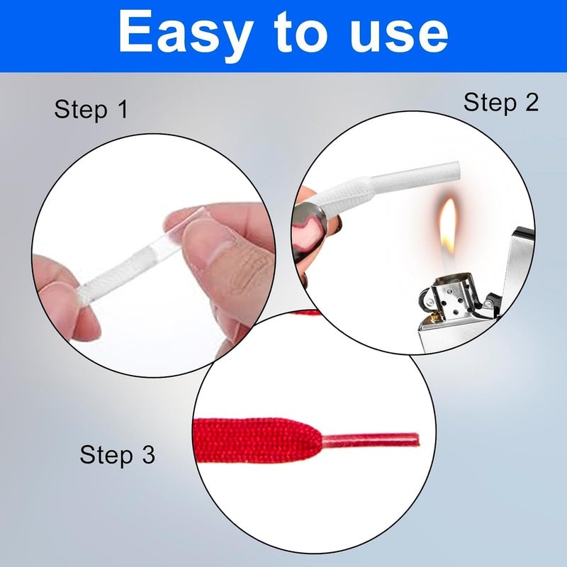 ECNHIVE 50PCS Clear Shoe Lace Ends Tips 0.98''/1.18''/1.57''X0.5'', 3 Size Aglets for Shoelaces Drawstrings Heat Shrink Tubing for Sneaker Shoe Shortening Repair Shoelace Head Cord End Cap Ends Replacement - Image 2